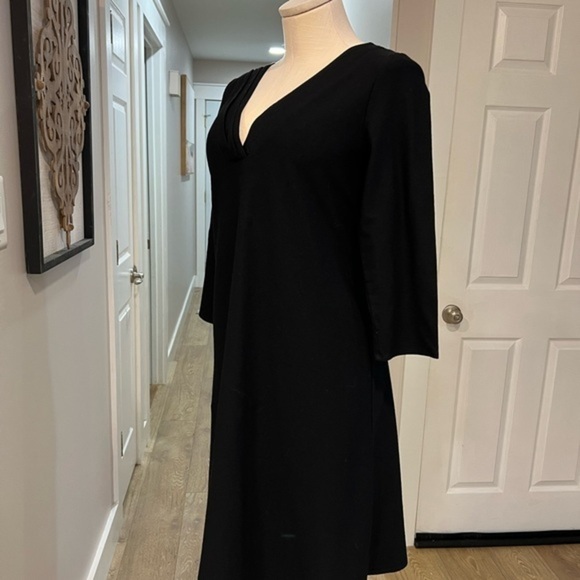 Eileen Fisher Rayon Blend Simple Black Dress - Picture 4 of 12